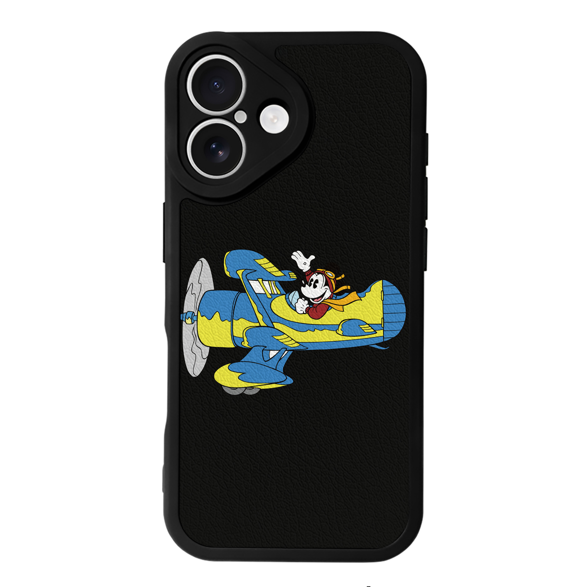 （画像用） ミッキーマウス Mickey Mouse 【iPhone 16シリーズ対応】シリコンスマホケース（レザー調） 材質：シリコン